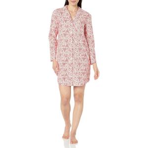 imageAmazon Essentials Womens Woven Flannel Notch Collar Nightgown Available in Plus SizeWhite Forest