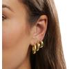 imageAmazon Essentials 14K Gold or Sterling Silver Plated Thick Tube Hoop SetYellow Gold