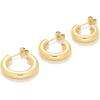 imageAmazon Essentials 14K Gold or Sterling Silver Plated Thick Tube Hoop SetYellow Gold