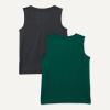 imageAmazon Essentials Boys Tech Stretch Tank Top Pack of 2Dark GreenHeather Graphite