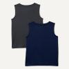 imageAmazon Essentials Boys Tech Stretch Tank Top Pack of 2Heather GraphiteNavy