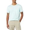 imageAmazon Essentials Mens TShirts ShortSleeve Crewneck Pocket Cotton 2PackAqua BlueLight Blue