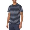 imageAmazon Essentials Mens TShirts ShortSleeve Crewneck Pocket Cotton 2PackGrey HeatherNavy Stripe
