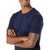 imageAmazon Essentials Mens TShirts ShortSleeve Crewneck Pocket Cotton 2PackNavy