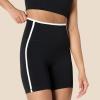 imageAmazon Essentials Womens Active FormFlex Buttery Soft High Waist 6quot Biker Shorts with Contrast TrimBlackWhite