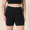 imageAmazon Essentials Womens Active FormFlex Buttery Soft High Waist 6quot Biker Shorts with Contrast TrimBlackWhite