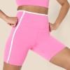 imageAmazon Essentials Womens Active FormFlex Buttery Soft High Waist 6quot Biker Shorts with Contrast TrimFlamingo PinkWhite