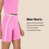 imageAmazon Essentials Womens Active FormFlex Buttery Soft High Waist 6quot Biker Shorts with Contrast TrimFlamingo PinkWhite