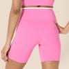 imageAmazon Essentials Womens Active FormFlex Buttery Soft High Waist 6quot Biker Shorts with Contrast TrimFlamingo PinkWhite