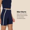imageAmazon Essentials Womens Active FormFlex Buttery Soft High Waist 6quot Biker Shorts with Contrast TrimNavyWhite