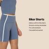 imageAmazon Essentials Womens Active FormFlex Buttery Soft High Waist 6quot Biker Shorts with Contrast TrimSlate GreyWhite