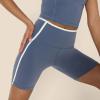 imageAmazon Essentials Womens Active FormFlex Buttery Soft High Waist 6quot Biker Shorts with Contrast TrimSlate GreyWhite