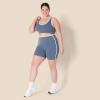 imageAmazon Essentials Womens Active FormFlex Buttery Soft High Waist 6quot Biker Shorts with Contrast TrimSlate GreyWhite
