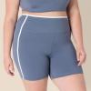 imageAmazon Essentials Womens Active FormFlex Buttery Soft High Waist 6quot Biker Shorts with Contrast TrimSlate GreyWhite