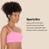imageAmazon Essentials Womens Active FormFlex Buttery Soft Light Support Bandeau Sports Bra with Adjustable StrapsFlamingo Pink