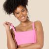 imageAmazon Essentials Womens Active FormFlex Buttery Soft Light Support Bandeau Sports Bra with Adjustable StrapsFlamingo Pink