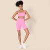 imageAmazon Essentials Womens Active FormFlex Buttery Soft Light Support Bandeau Sports Bra with Adjustable StrapsFlamingo Pink
