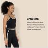 imageAmazon Essentials Womens Active FormFlex Buttery Soft Light Support Crop Tank with Bra and Contrast TrimBlackWhite