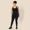 imageAmazon Essentials Womens Active FormFlex Buttery Soft Light Support Crop Tank with Bra and Contrast TrimBlackWhite