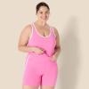 imageAmazon Essentials Womens Active FormFlex Buttery Soft Light Support Crop Tank with Bra and Contrast TrimFlamingo PinkWhite