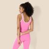 imageAmazon Essentials Womens Active FormFlex Buttery Soft Light Support Crop Tank with Bra and Contrast TrimFlamingo PinkWhite