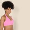 imageAmazon Essentials Womens Active FormFlex Buttery Soft Light Support Halter VNeck Sports BraPink