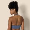 imageAmazon Essentials Womens Active FormFlex Buttery Soft Light Support Halter VNeck Sports BraSlate Grey