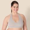 imageAmazon Essentials Womens Active FormFlex Buttery Soft Light Support Halter VNeck Sports BraTaupe