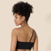 imageAmazon Essentials Womens Active FormFlex Buttery Soft Light Support One Shoulder Strappy Back Sports BraBlack