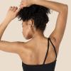 imageAmazon Essentials Womens Active FormFlex Buttery Soft Light Support One Shoulder Strappy Back Sports BraBlack