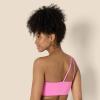 imageAmazon Essentials Womens Active FormFlex Buttery Soft Light Support One Shoulder Strappy Back Sports BraFlamingo Pink