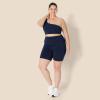 imageAmazon Essentials Womens Active FormFlex Buttery Soft Light Support One Shoulder Strappy Back Sports BraNavy