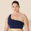 imageAmazon Essentials Womens Active FormFlex Buttery Soft Light Support One Shoulder Strappy Back Sports BraNavy
