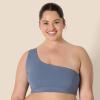 imageAmazon Essentials Womens Active FormFlex Buttery Soft Light Support One Shoulder Strappy Back Sports BraSlate Grey