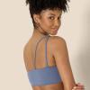 imageAmazon Essentials Womens Active FormFlex Buttery Soft Light Support One Shoulder Strappy Back Sports BraSlate Grey