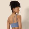 imageAmazon Essentials Womens Active FormFlex Buttery Soft Light Support One Shoulder Strappy Back Sports BraSlate Grey