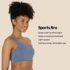 imageAmazon Essentials Womens Active FormFlex Buttery Soft Light Support One Shoulder Strappy Back Sports BraSlate Grey