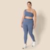imageAmazon Essentials Womens Active FormFlex Buttery Soft Light Support One Shoulder Strappy Back Sports BraSlate Grey