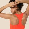 imageAmazon Essentials Womens Active FormFlex Buttery Soft Light Support Square Neck Racerback Sports BraBright Red