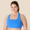 imageAmazon Essentials Womens Active FormFlex Buttery Soft Light Support Square Neck Racerback Sports BraOcean Blue