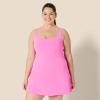 imageAmazon Essentials Womens Active FormFlex Buttery Soft Tank Tennis Dress with Builtin Bodysuit Bra ampamp ShortsFlamingo Pink