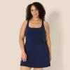 imageAmazon Essentials Womens Active FormFlex Buttery Soft Tank Tennis Dress with Builtin Bodysuit Bra ampamp ShortsNavy
