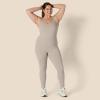 imageAmazon Essentials Womens Active Formflex Buttery Soft One Piece Full Length Leggings Jumpsuit with BuiltIn BraTaupe