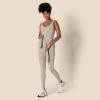 imageAmazon Essentials Womens Active Formflex Buttery Soft One Piece Full Length Leggings Jumpsuit with BuiltIn BraTaupe