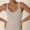 imageAmazon Essentials Womens Active Formflex Buttery Soft One Piece Full Length Leggings Jumpsuit with BuiltIn BraTaupe