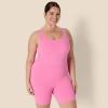 imageAmazon Essentials Womens Active Formflex Buttery Soft One Piece Shorts Romper Jumpsuit with BuiltIn BraPink