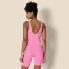 imageAmazon Essentials Womens Active Formflex Buttery Soft One Piece Shorts Romper Jumpsuit with BuiltIn BraPink