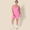 imageAmazon Essentials Womens Active Formflex Buttery Soft One Piece Shorts Romper Jumpsuit with BuiltIn BraPink