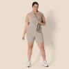 imageAmazon Essentials Womens Active Formflex Buttery Soft One Piece Shorts Romper Jumpsuit with BuiltIn BraTaupe
