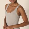 imageAmazon Essentials Womens Active Formflex Buttery Soft One Piece Shorts Romper Jumpsuit with BuiltIn BraTaupe